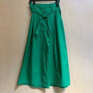Zara Woman's High-Waist, Wide Leg, Breezy Green 100% Cotton Pant Size US Small